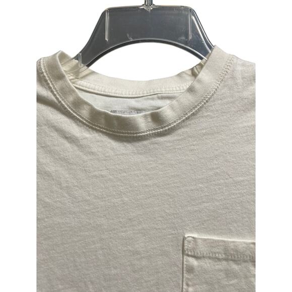 Goodfellow White Long Sleeve Basic Front Pocket T-Shirt Size Small - Picture 3 of 7